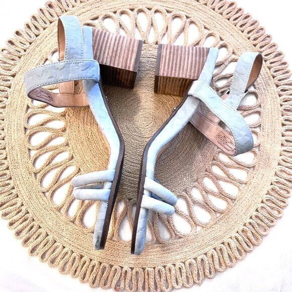 NWOT Vionic Paula Women's Backstrap Heeled Sandal Sky Blue Leather Size 9 - Picture 6 of 11